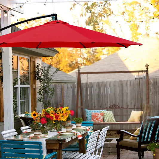 Large Patio Umbrella 3m – Waterproof Outdoor Garden & Restaurant Parasol with Iron Frame