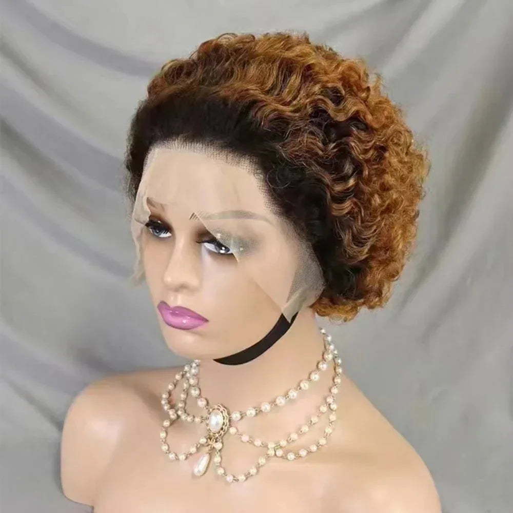 Pixie Cut Short Bob Wig - 100% Human Hair 13x4 Transparent Lace Frontal Wig - Shello's Creative Boutique