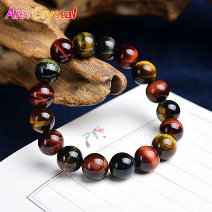 Tiger Eye Crystal Bead Bracelet – Natural Stone Healing Jewellery for Men & Women