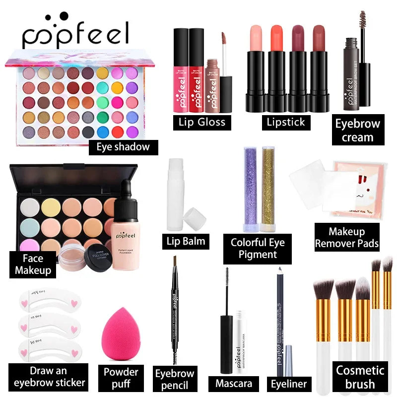 Professional Makeup Set Full Makeup Kit Eye Shadow Blush Foundation Face Powder Makeup Case Korean Cosmetic Christmas Gifts - Shello's Creative Boutique