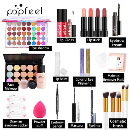 Professional Makeup Set Full Makeup Kit Eye Shadow Blush Foundation Face Powder Makeup Case Korean Cosmetic Christmas Gifts - Shello's Creative Boutique