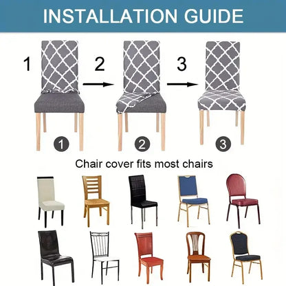 Dining Chair Covers Set - Elastic Stretch Slipcovers - Shello's Creative Boutique