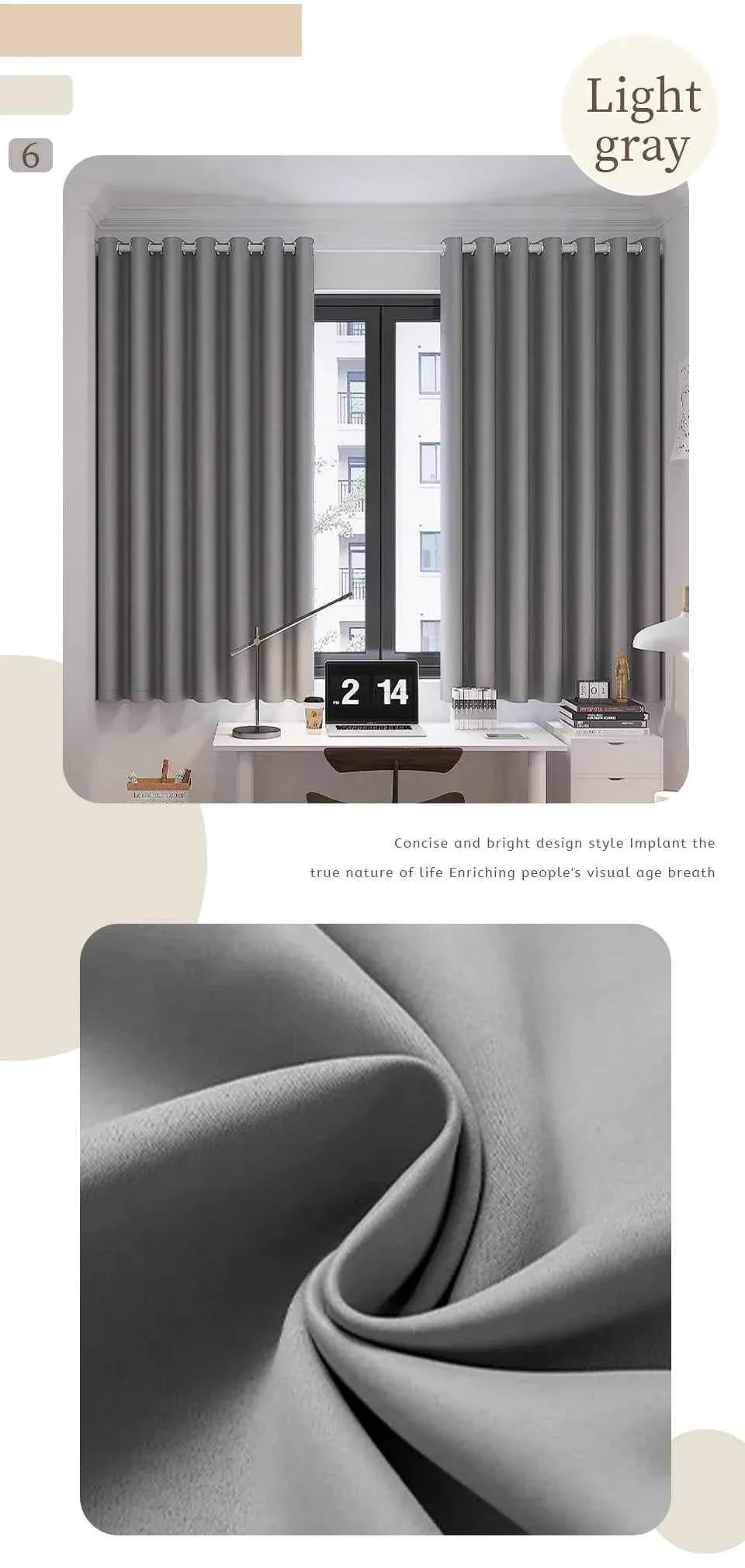 Modern Blackout Curtains - Thermal Insulated Short Drapes for Kitchen & Bedroom (95% Light Blocking) - Shello's Creative Boutique