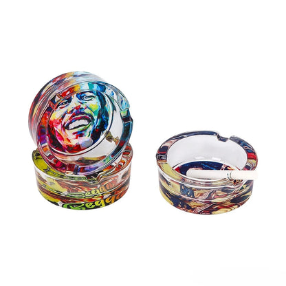 Gothic Skull Glass Ashtray – Detailed Carved Skull Head Design 85mm Smoking Accessory