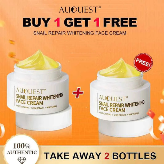 AUQUEST Snail Collagen Face Cream Whitening Moisturizing Anti Aging Facial Cream Skin Care Buy One Get One Free