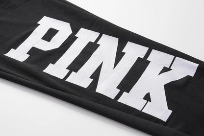 Black sweatshirt sleeve with large white letter print