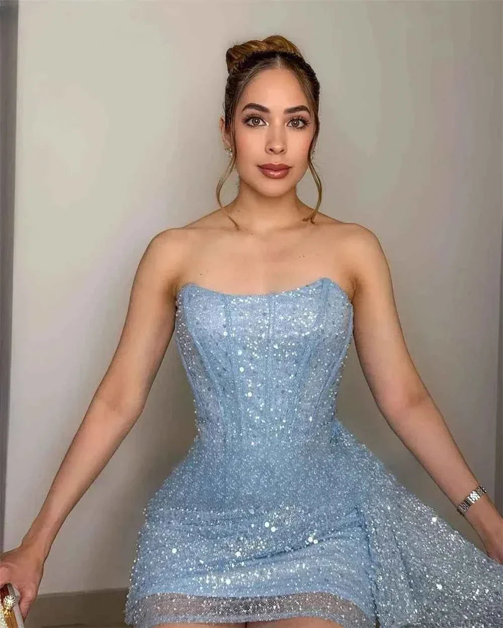 Luxury Short Evening Dress - Elegant Formal Party Gown for Women 2025 - Shello's Creative Boutique