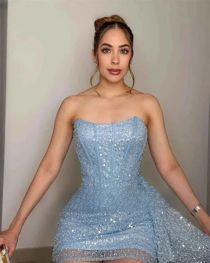 Luxury Short Evening Dress - Elegant Formal Party Gown for Women 2025 - Shello's Creative Boutique