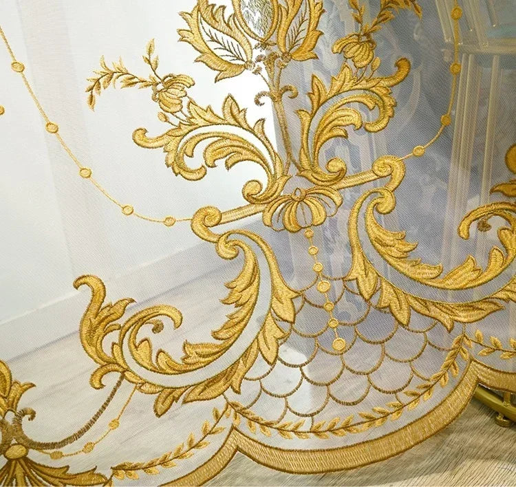 Luxury European Olive Green Velvet Embroidered Curtains - Custom Premium Drapes