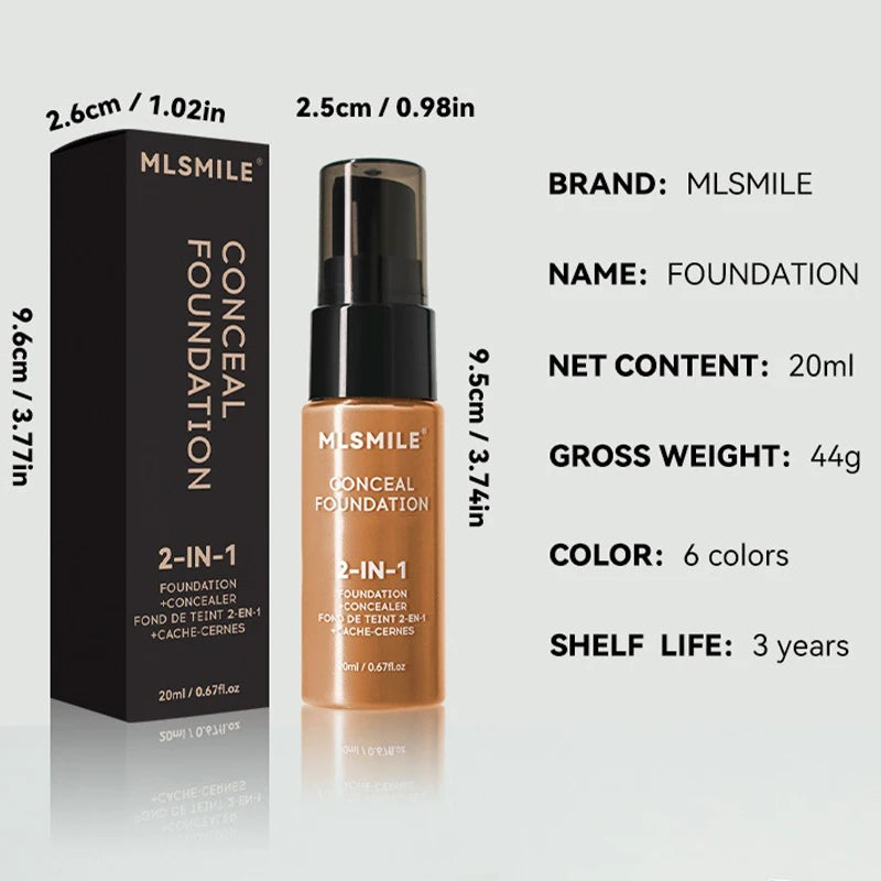 Face Foundation Cream Oil-Control Matte BBCream Waterproof Lasting Concealer Liquid Full Coverage Matte Base Professional Makeup - Shello's Creative Boutique