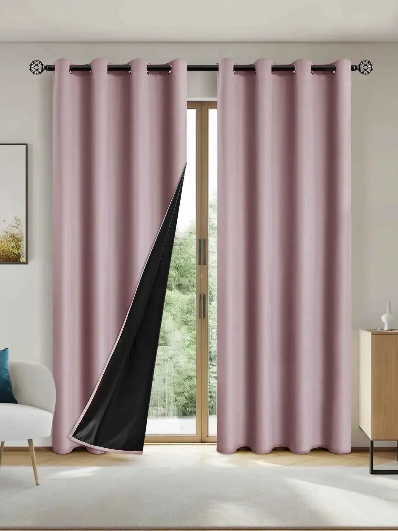 Solid Blackout Curtains with Grommets - Total Privacy Drapes for Bedroom - Shello's Creative Boutique