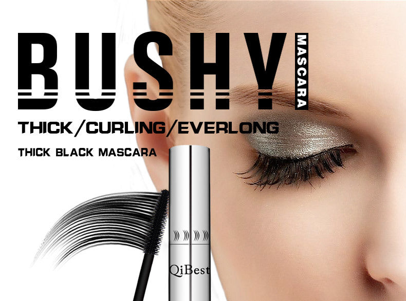 Qibest Silver Tube Mascara Waterproof Long & Curling Black Eyelashes Easy Removal No Dizziness Everlastingly Lasting - Shello's Creative Boutique