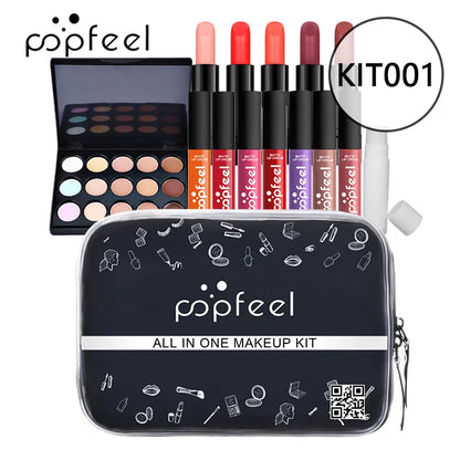 POPFEEL Makeup Full Kit Female Make Up Set Eye Shadow Eyeshadow Palette Lip Gloss Mascara Eyeliner Brushes Bag Make-up for Women - Shello's Creative Boutique