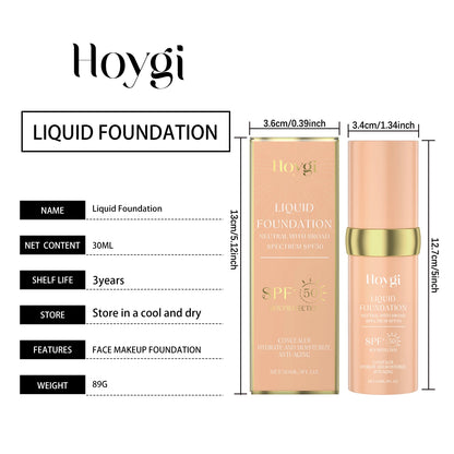 Liquid Face Foundation Spf 50 Temperature Change High Coverage Makeup Base Waterproof Hydrating Foundation Cosmetics Makeup - Shello's Creative Boutique