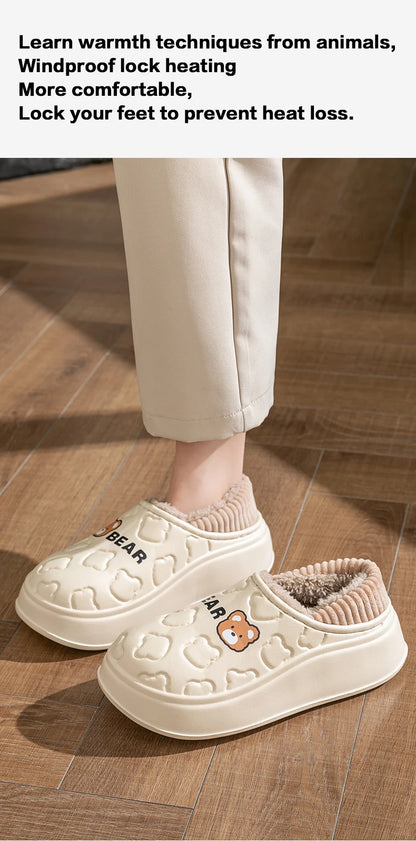 Women's Waterproof Winter Slippers – Non-Slip Insulated Cotton Shoes - Shello's Creative Boutique