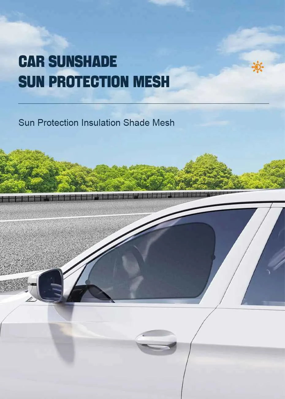 SEAMETAL Car Sun Shade Side Window Curtain Front Rear Window Sunshade Summer UV Blocking Suction Cup Car Sun Protection Curtains