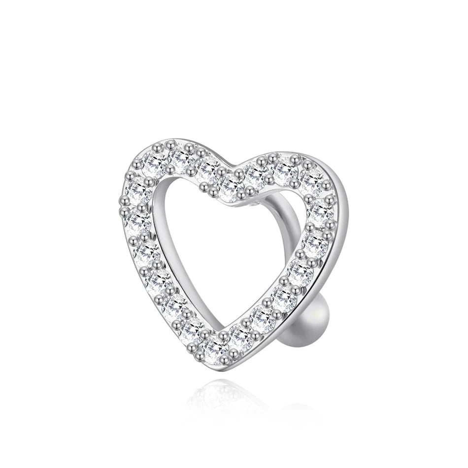 Stainless Steel Cubic Zirconia Drop Navel Ring