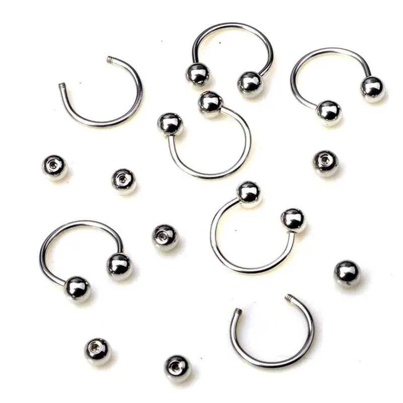 45/90-Piece Stainless Steel Body Piercing Jewellery Set