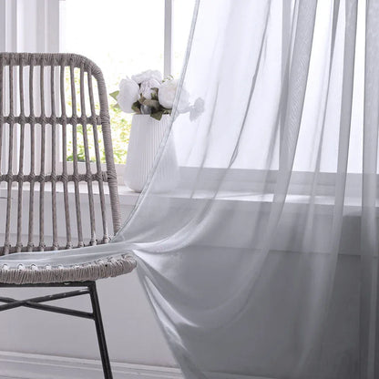 Sheer White Tulle Curtains – Elegant Voile Window Drapes - Shello's Creative Boutique