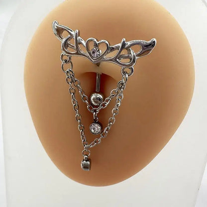 Heart Wings Belly Button Ring