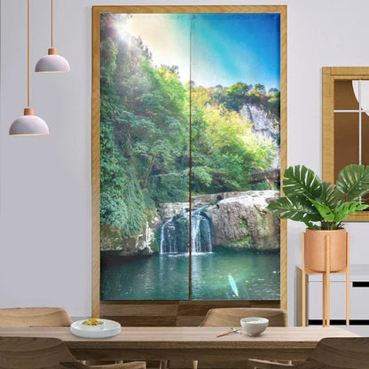 Forest Nature Landscape Door Curtains - Noren Style Entrance Drapes - Shello's Creative Boutique