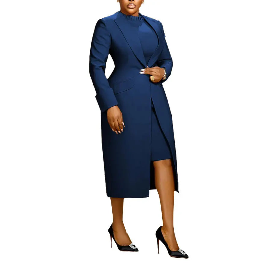 2-Piece Blazer & Dress Set - Plus Size Office Wear - Shello's Creative Boutique