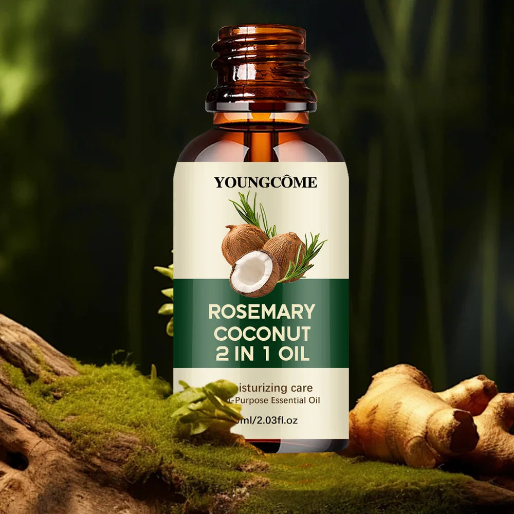 Rosemary Oil Hair Growth Essential Coconut Oil Improve Hair Loss And Nourishes Strengthen Hair Roots Scalp Treatment Hair Care - Shello's Creative Boutique