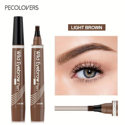 6 Colors 1pc Eyebrow Pen Waterproof 4 Split Tip Eyebrows Pen Eyebrow Tattoo Pen Waterproof Liquid Black Eyebrow Makeup Pencil - Shello's Creative Boutique