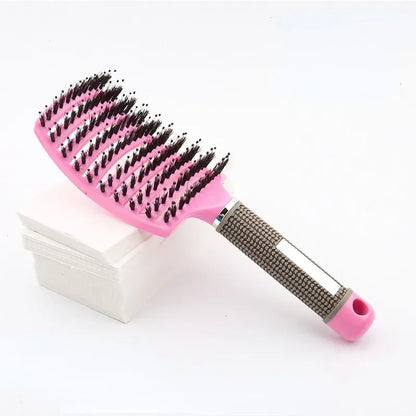 Detangling Hair Brush - Bristle & Nylon Scalp Massage Comb for Wet Curly Hair