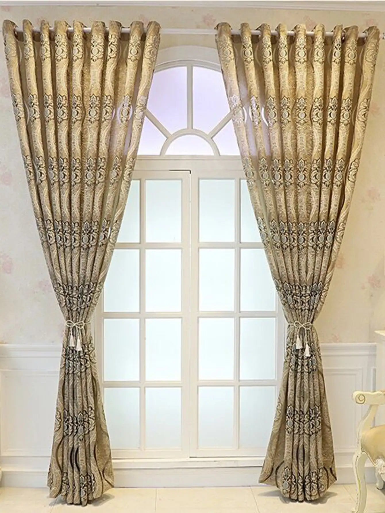 European Perforated Wave Curtains - Blackout Decorative Drapes for Living Room & Bedroom - Shello's Creative Boutique