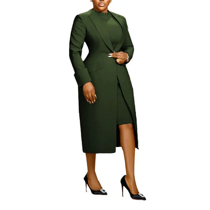 2-Piece Blazer & Dress Set - Plus Size Office Wear - Shello's Creative Boutique