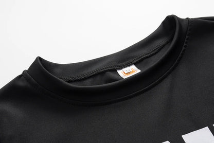Black sweatshirt neckline close-up with ribbed collar and small brand label
