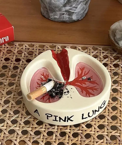 Pink Lung Ashtray – Funny Resin Desktop Cigarette Ash Tray