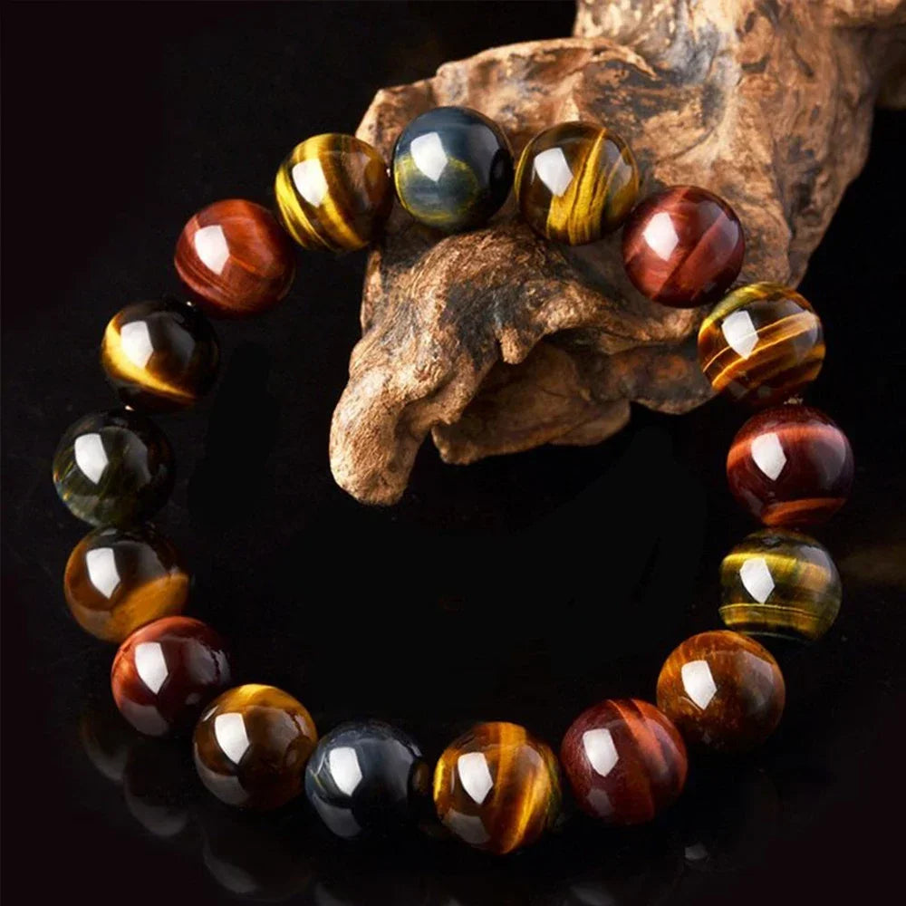 Tiger Eye Crystal Bead Bracelet – Natural Stone Healing Jewellery for Men & Women