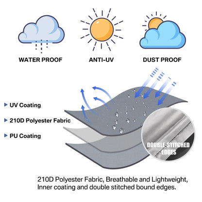 Parasol Rain Cover 210D Oxford Fabric – Waterproof UV-Resistant Patio Umbrella Storage Cover