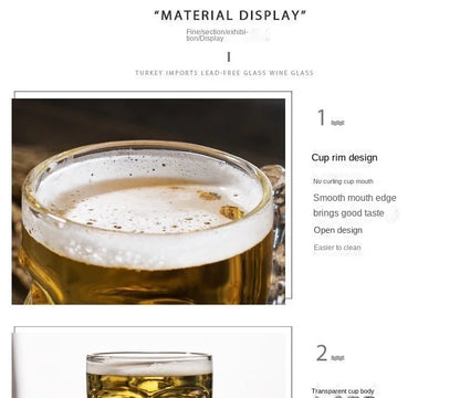 Skull Mug With Handle – Large Capacity Heat-Resistant Lead-Free Glass Beer & Coffee Cup