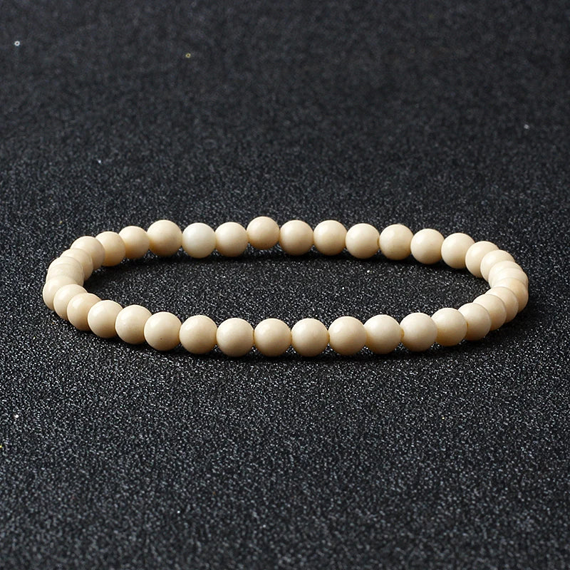 4mm Natural Stone Agate & Lava Stretch Bracelet – Handmade Tiny Bead Bangle for Men & Women