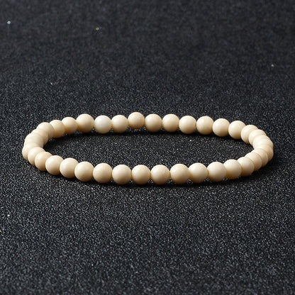 4mm Natural Stone Agate & Lava Stretch Bracelet – Handmade Tiny Bead Bangle for Men & Women