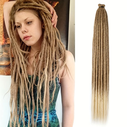 24" Straight Dreadlock Clip-In Extensions - 10 Strands Synthetic Hair - Shello's Creative Boutique