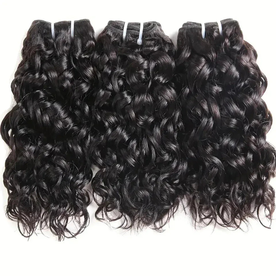 100g Curly Hair Bundles - Remy Water Wave Human Hair Weave Extensions - Shello's Creative Boutique