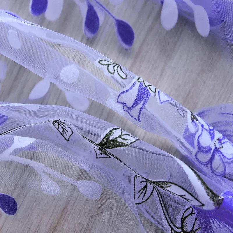 Modern Purple Tulle Curtain Panel - 200x100cm Sheer Voile Drape for Living Room & Bedroom - Shello's Creative Boutique
