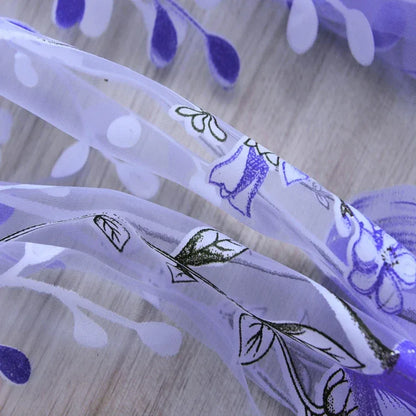 Modern Purple Tulle Curtain Panel - 200x100cm Sheer Voile Drape for Living Room & Bedroom - Shello's Creative Boutique