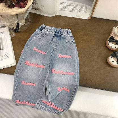 Girls’ Pink Knitted Waistcoat & Denim Jeans Set – Fashion Toddler Summer Outfit (Ages 2–7) - Shello's Creative Boutique