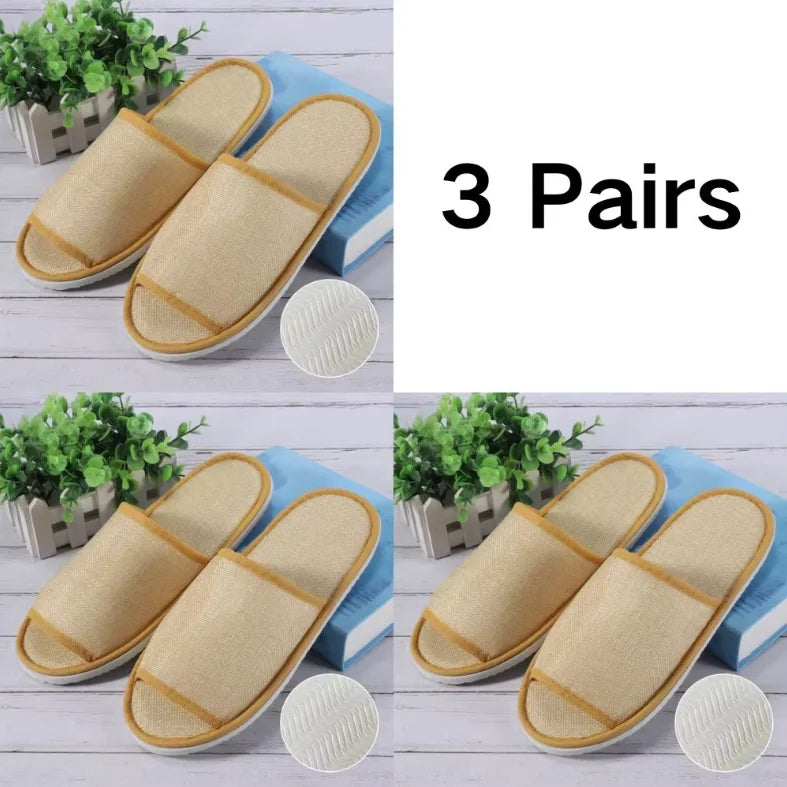 Disposable Guest Slippers - 3 Pairs Non-Slip Indoor Set - Shello's Creative Boutique
