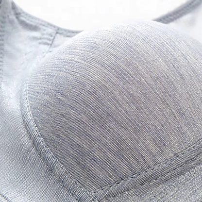 Comfortable Non-Slip Push-Up Sports Bra for Women – Seamless Wire-Free Lingerie with Wide Shoulder Straps & Chest Pad (Sizes 36–100BC)