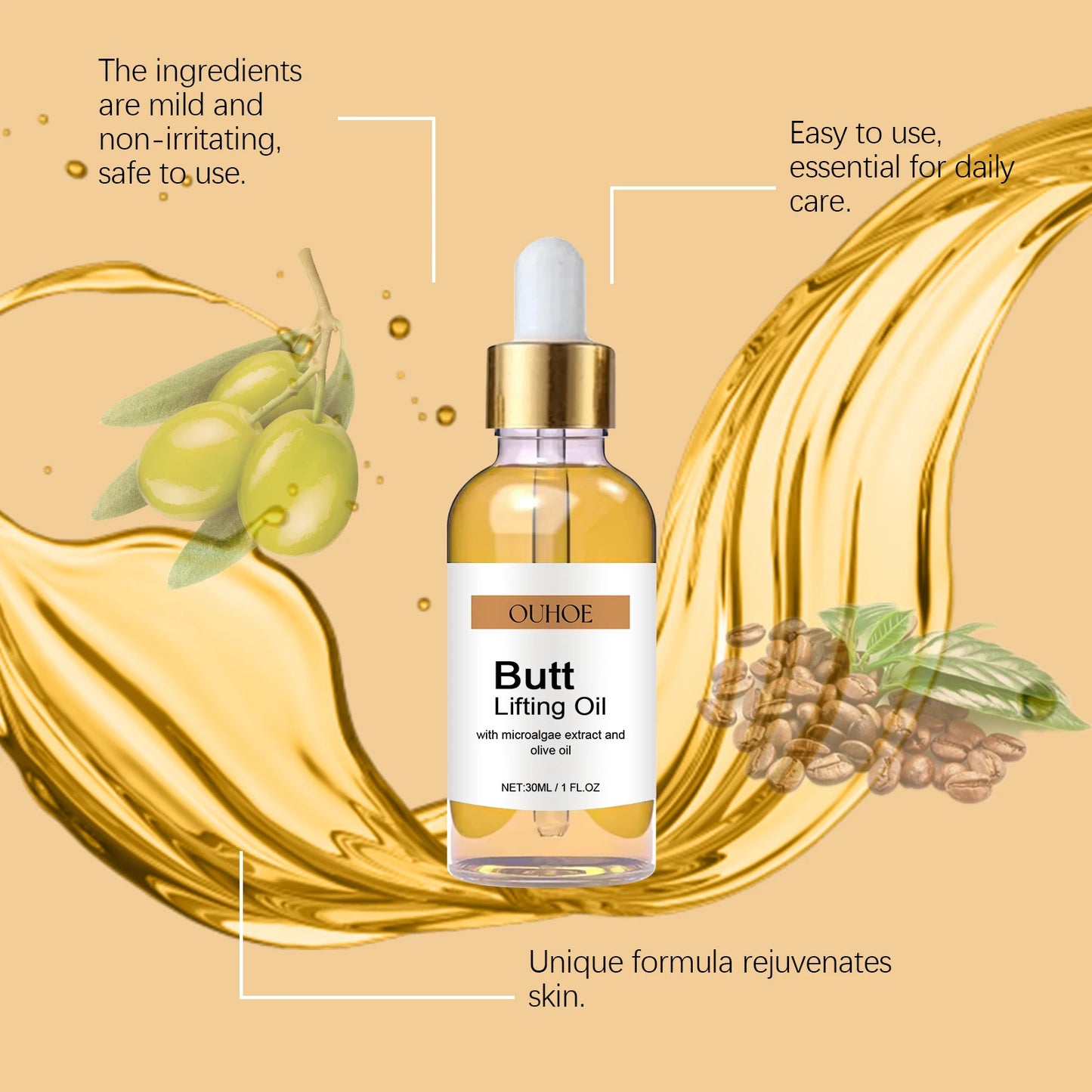 Hip Lifting Oil Buttock Lifting Oil Firming Nourishing Moisturize Tighten Shaper Bum Sexy Body Butt Massage Care Essential Oil - Shello's Creative Boutique