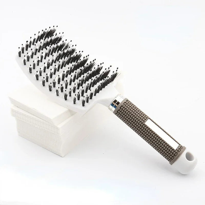 Detangling Hair Brush - Bristle & Nylon Scalp Massage Comb for Wet Curly Hair