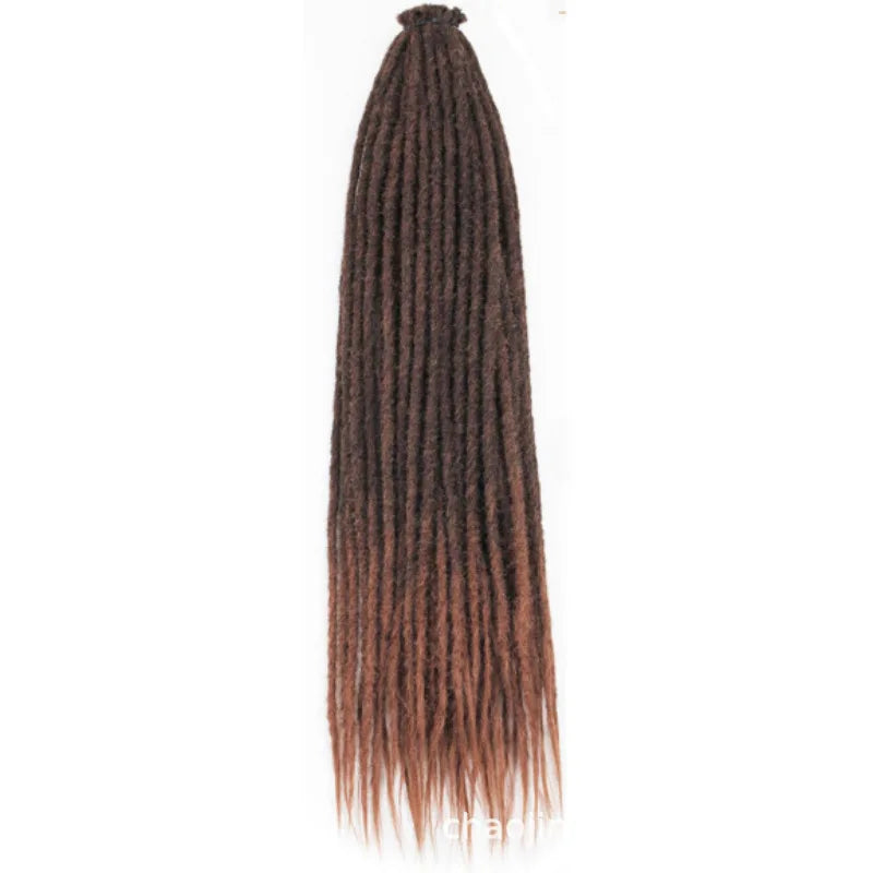 24" Straight Dreadlock Clip-In Extensions - 10 Strands Synthetic Hair - Shello's Creative Boutique