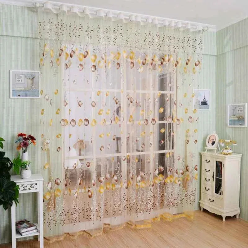 Beeinch Floral Tulle Curtains - Modern Sheer Window Panels for Living Room & Bedroom - Shello's Creative Boutique