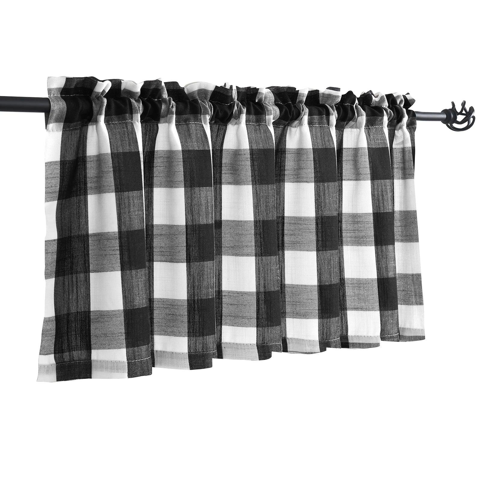 Checkered Kitchen Curtains - Gingham Café Curtains Multiple Sizes Available - Shello's Creative Boutique